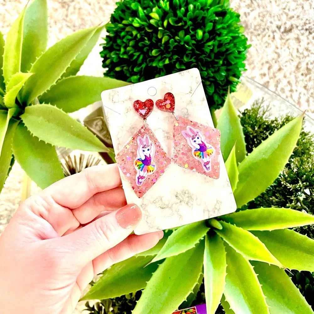Lisa Frank Ballerina Bunny Earrings - Picture 4 of 5